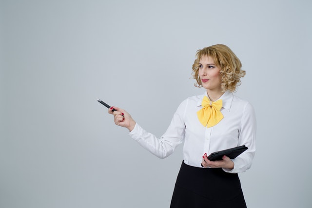 woman dressed for business