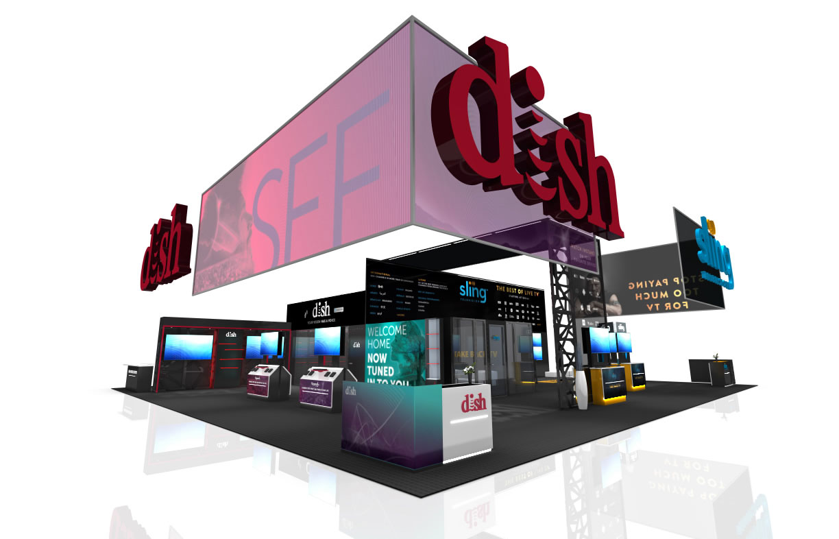 large modular exhibit rendering