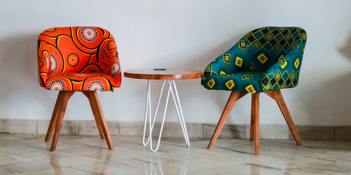 two chairs for a trade show