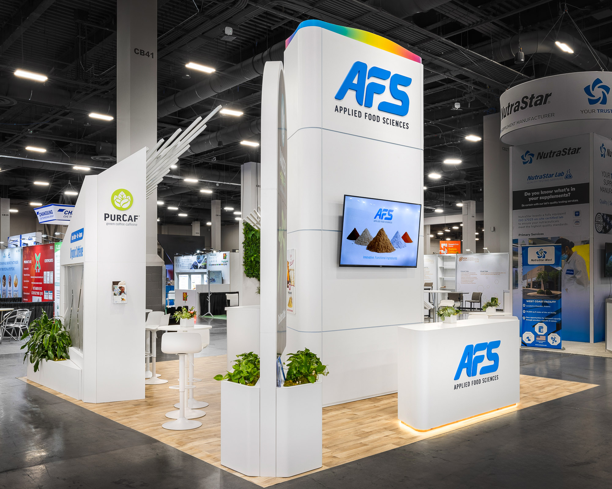 Applied Food Sciences IGE island trade show booth