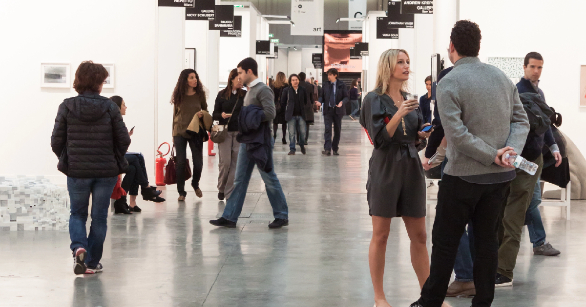 Businesspeople at a trade show