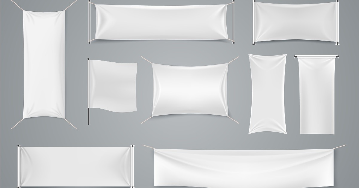 Plain white banners
